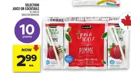 Metro SELECTION JUICE OR COCKTAILS offer