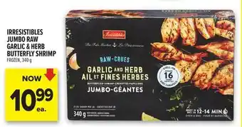 Metro IRRESISTIBLES JUMBO RAW GARLIC & HERB BUTTERFLY SHRIMP offer