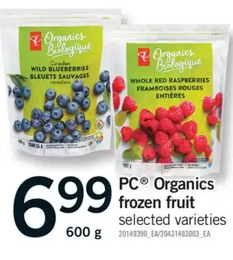Fortinos PC ORGANICS FROZEN FRUIT, 600 g offer