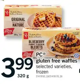 Fortinos PC GLUTEN FREE WAFFLES, 320 g offer