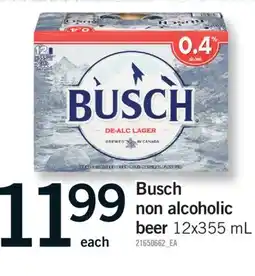 Fortinos BUSCH NON ALCOHOLIC BEER, 12x355 mL offer