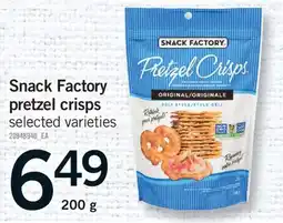 Fortinos SNACK FACTORY PRETZEL CRISPS, 200 G offer