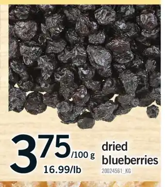 Fortinos DRIED BLUEBERRIES offer