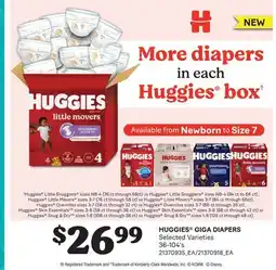 Fortinos HUGGIES GIGA DIAPERS, 36-104's offer