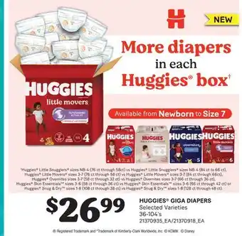 Fortinos HUGGIES GIGA DIAPERS, 36-104's offer