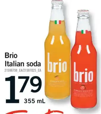 Fortinos BRIO ITALIAN SODA, 355 mL offer