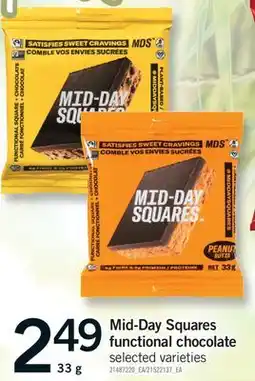 Fortinos MID-DAY SQUARES FUNCTIONAL CHOCOLATE, 33 G offer