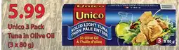 Fortinos UNICO 3 PACK TUNA IN OLIVE OIL, (3 x 80 g) offer