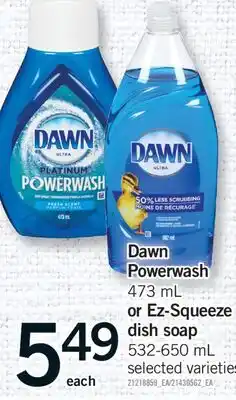 Fortinos DAWN POWERWASH 473 ML OR EZ-SQUEEZE DISH SOAP 532-650 ML offer