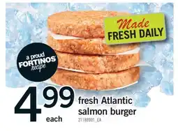 Fortinos FRESH ATLANTIC SALMON BURGER offer