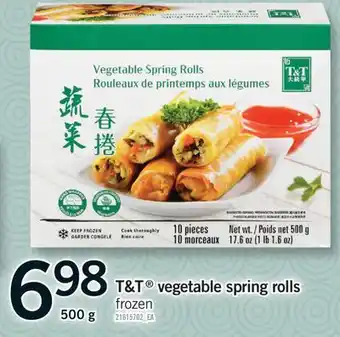 Fortinos T&T VEGETABLE SPRING ROLLS, 500g offer
