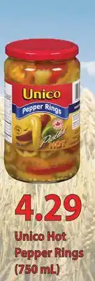 Fortinos UNICO HOT PEPPER RINGS, (750 mL) offer