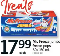 Fortinos MR. FREEZE JUMBO FREEZE POPS, 60x150 mL offer