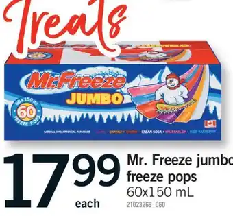 Fortinos MR. FREEZE JUMBO FREEZE POPS, 60x150 mL offer