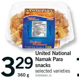 Fortinos UNITED NATIONAL NAMAK PARA SNACKS, 360 g offer