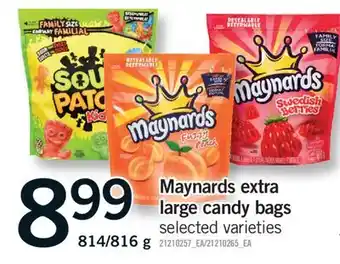 Fortinos MAYNARDS EXTRA LARGE CANDY BAGS, 814/816 g offer