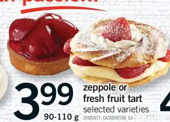 Fortinos ZEPPOLE OR FRESH FRUIT TART, 90-110 g offer