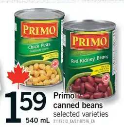 Fortinos PRIMO CANNED BEANS, 540 ML offer