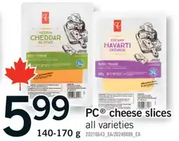 Fortinos PC CHEESE SLICES, 140-170 g offer