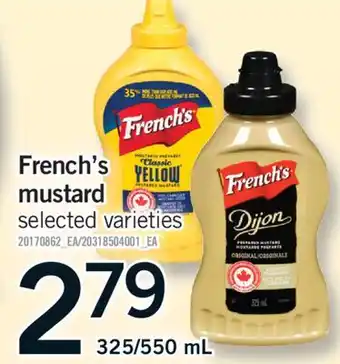 Fortinos FRENCH'S MUSTARD, 325/550 ML offer