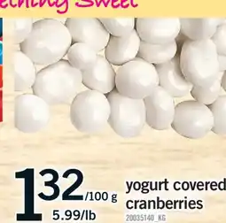 Fortinos YOGURT COVERED CRANBERRIES offer