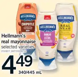 Fortinos HELLMANN'S REAL MAYONNAISE, 340/445 mL offer