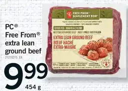 Fortinos PC FREE FROM EXTRA LEAN GROUND BEEF, 454 g offer