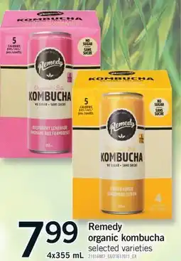 Fortinos REMEDY ORGANIC KOMBUCHA, 4x355 mL offer