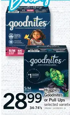 Fortinos HUGGIES GOODNITES GOODNITES OR PULL UPS, 34-74's offer