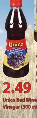 Fortinos UNICO RED WINE VINEGAR, (500 mL) offer