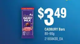 Fortinos CADBURY BARS, 80–90g offer