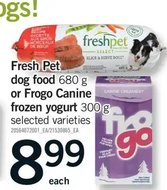 Fortinos FRESH PET DOG FOOD, 680 G OR FROGO CANINE FROZEN YOGURT, 300 G offer