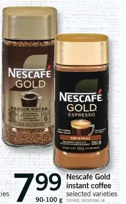 Fortinos NESCAFÉ GOLD INSTANT COFFEE, 90-100 G offer