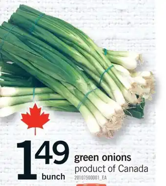 Fortinos GREEN ONIONS offer