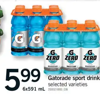 Fortinos GATORADE SPORT DRINKS, 6x591 mL offer