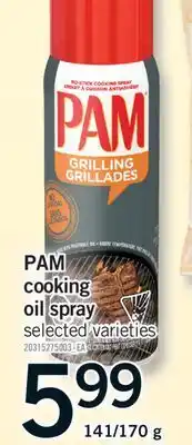 Fortinos PAM COOKING OIL SPRAY, 141/170 g offer