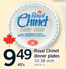 Fortinos ROYAL CHINET DINNER PLATES, 10.38 inch, 40's offer
