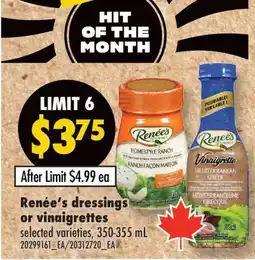 Fortinos RENÉE'S DRESSINGS OR VINAIGRETTES, ,350-355 mL offer
