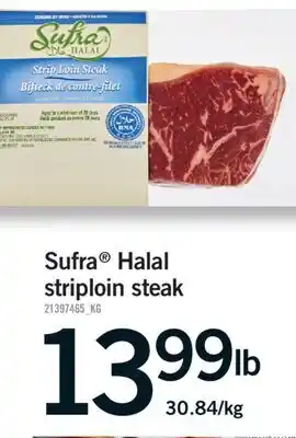 Fortinos SUFRA HALAL STRIPLOIN STEAK offer