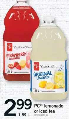 Fortinos PC LEMONADE OR ICED TEA, 1. L offer