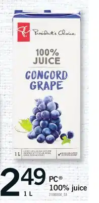 Fortinos PC 100% JUICE, 1 L offer