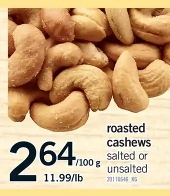 Fortinos ROASTED CASHEWS offer