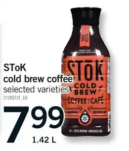 Fortinos STOK COLD BREW COFFEE, 1.42 L offer