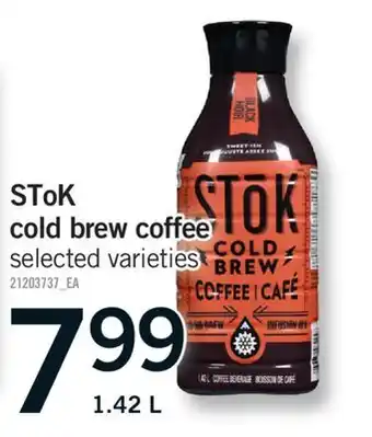 Fortinos STOK COLD BREW COFFEE, 1.42 L offer