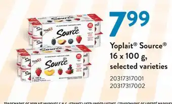 Fortinos YOPLAIT SOURCE 16 x 100 g offer
