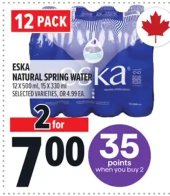 Metro ESKA NATURAL SPRING WATER offer