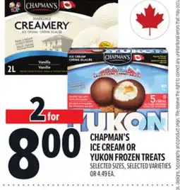 Metro CHAPMAN'S ICE CREAM OR YUKON FROZEN TREATS offer