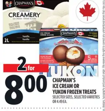 Metro CHAPMAN'S ICE CREAM OR YUKON FROZEN TREATS offer
