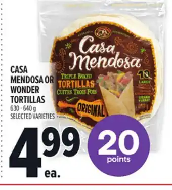 Metro CASA MENDOSA OR WONDER TORTILLAS offer