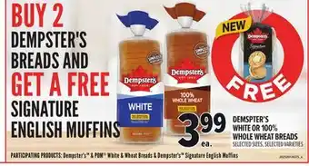 Metro DEMSPTER'S WHITE OR 100% WHOLE WHEAT BREADS offer